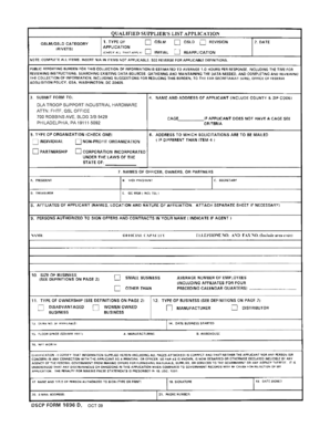 Qualified Supplier's List Application