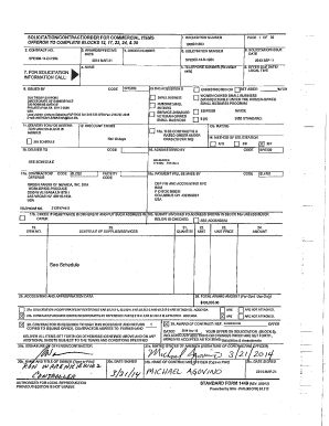 US Federal Contract Form 1449