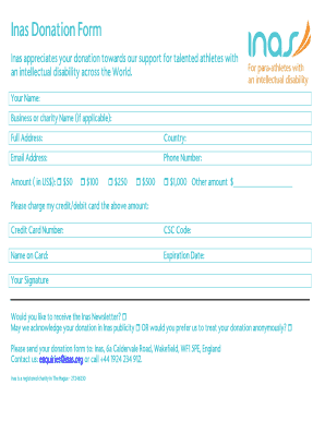 Inas Donation Form
