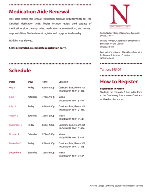 Medication Aide Renewal Schedule How to bb - Navarro College - navarrocollege