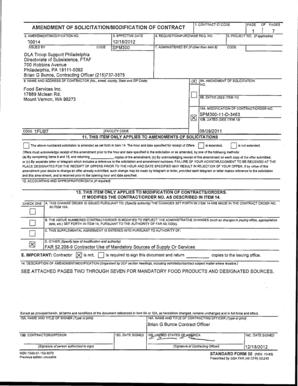 US Federal Contract Amendment Form