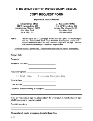 Missouri Circuit Court Copy Request Form