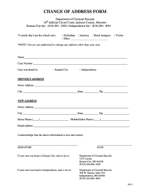 Change of Address Form