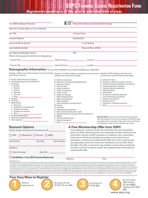 SSPC Training Course Registration Form