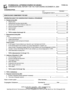 Evangelical Lutheran Church in Canada Form A2