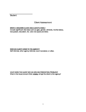 Client Assessment Form