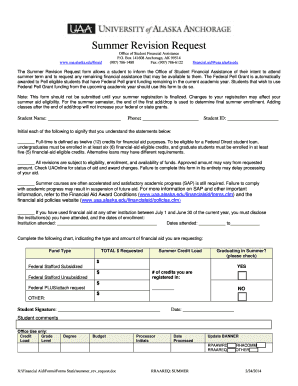 Summer Revision Request Form