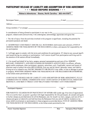 Wahoo’s Adventures Liability Waiver