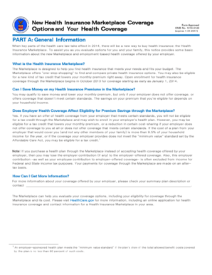 Health Insurance Marketplace Coverage Options Notice