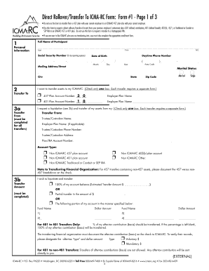 Direct Rollover/Transfer to ICMA-RC Form