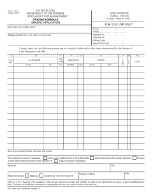 Grazing Application Form 4130-1