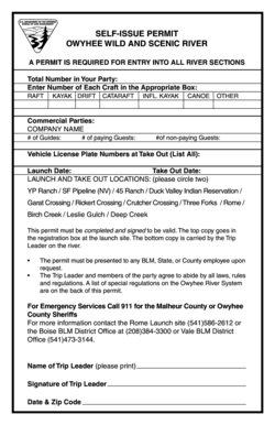 Owyhee River Self-Issue Permit