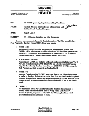 New York State Tier II Day Care Home Participant Form