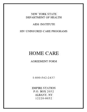 New York State HIV Home Care Agreement Form