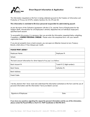 Direct Deposit Information & Application