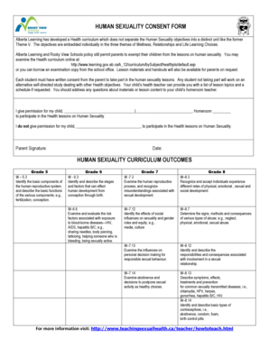 Human Sexuality Consent Form Alberta