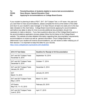 College Board Accommodations Consent Form