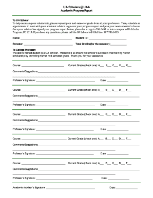 School monthly return form pdf - UA Scholars UAA Academic Progress Report - uaa alaska