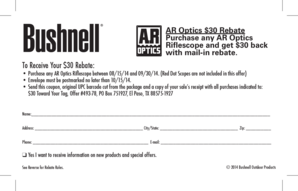 AR Optics $30 Rebate Form