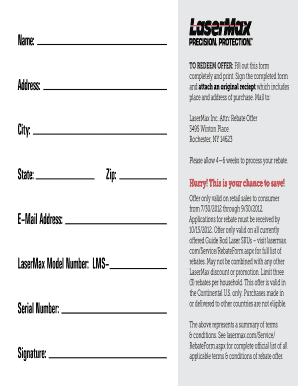 LaserMax Product Rebate Form