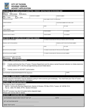 Missouri Vendor ACH/EFT Application