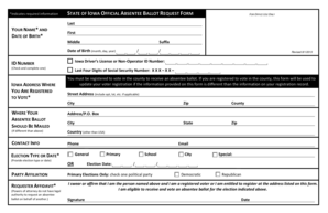Iowa Absentee Ballot Request Form