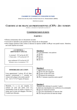 Certificat de français professionnel