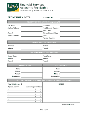 Promissory Note Student Loan