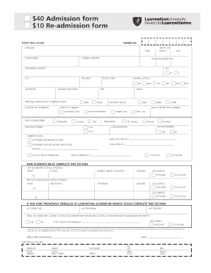 Canadian University Admission Form