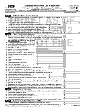 IRS Form 8829 Draft