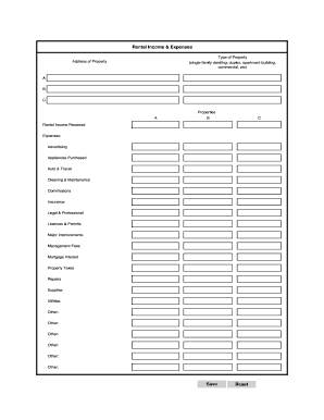 Rental Income & Expenses Form
