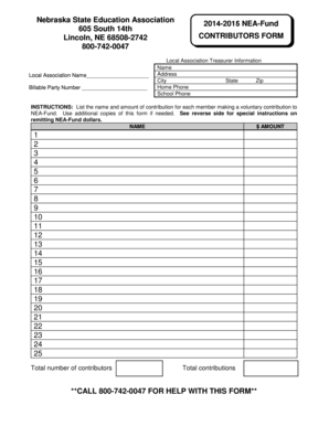 NEA-Fund Contributors Form