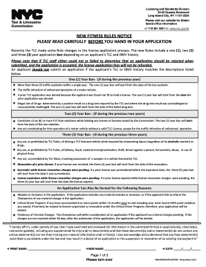 New Driver Application for TLC License