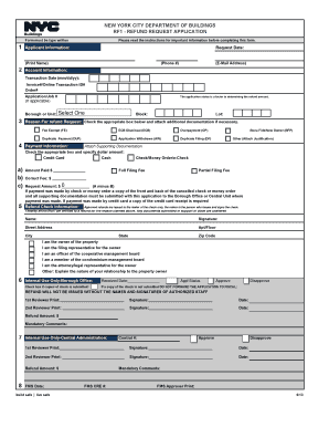 RF1 - REFUND REQUEST APPLICATION - NYC.gov - w nycppf