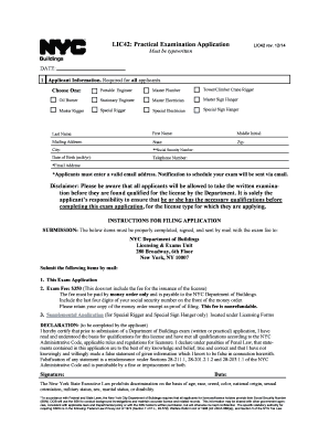 NYC Practical Examination Application LIC42