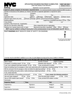Application for Inspection Prior to Demolition