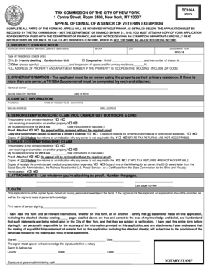 Appeal of Denial of Senior or Veteran Exemption