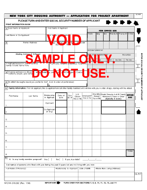 New York City Housing Authority Project Apartment Application