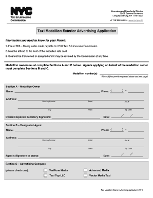 Taxi Medallion Exterior Advertising Application
