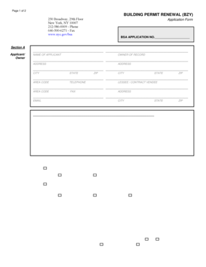 Building Permit Renewal Application