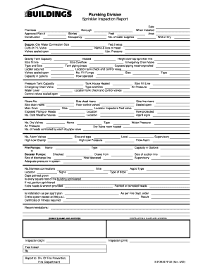 Sprinkler Inspection Report