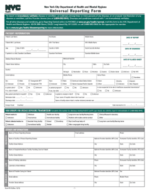 New York City Disease Reporting Form