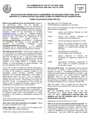 New York City Tax Assessment Correction Application