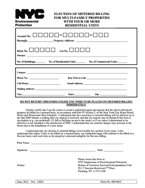Election of Metered Billing Form
