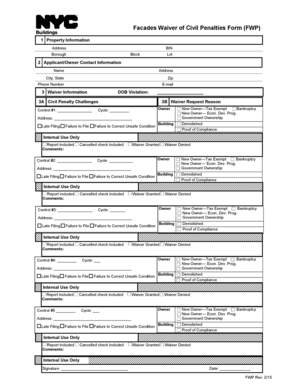 Facades Waiver of Civil Penalties Form