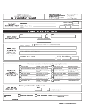 W-2 Correction Request Form
