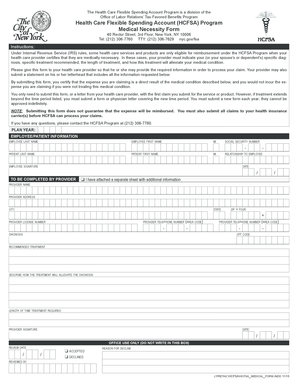 Health Care Flexible Spending Account Medical Necessity Form