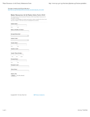 Water Resources Art & Poetry Entry Form