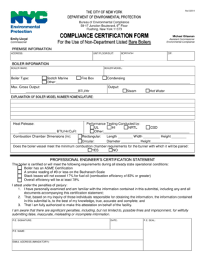 New York Boiler Compliance Certification Form