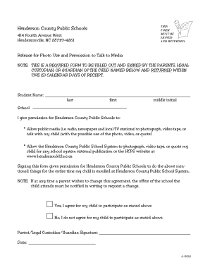 Henderson County Photo Use Permission Form